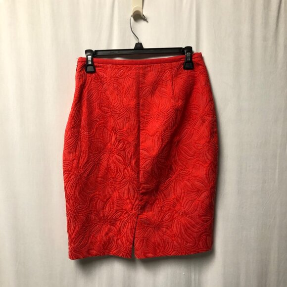 The Limited Skirt Womens Size 4 Red Orange Back Zipper Pencil Office Evening - Picture 2 of 5